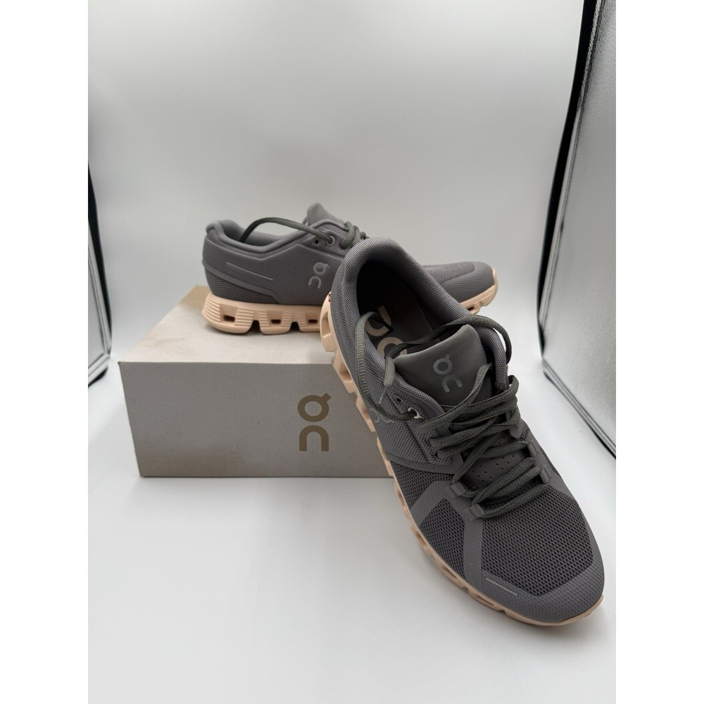 On Cloud 5 Running Training Shoes Sneakers Zinc Shell Gray Pink Women 11 W/ Box